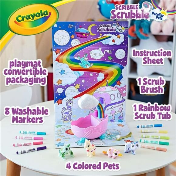 Scribble Scrubbie Rainbow Tub Set, Coloring Toys & Gifts for Kids, Ages 3+ - Picture 6 of 6